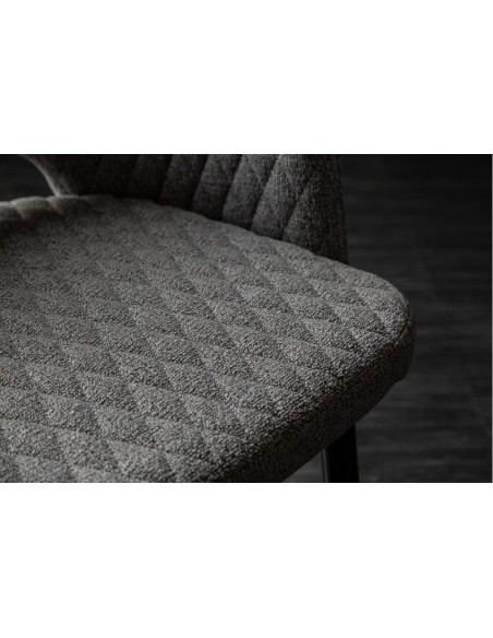 Chaise élégante PARIS gris clair avec surpiqûres et pieds dorés