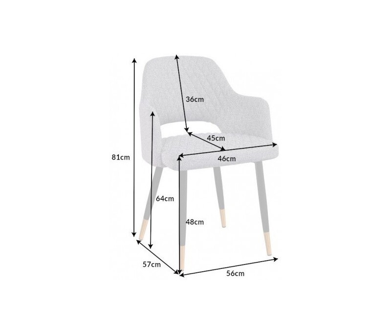 Chaise élégante PARIS gris clair avec...