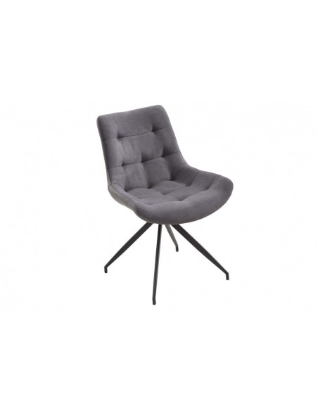 Chaise design DIVANI gris clair pi?tement m?tal noir style rétro