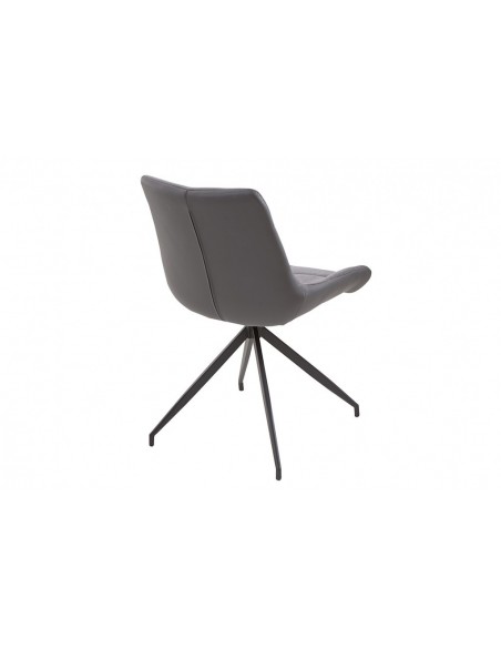 Chaise design DIVANI gris clair pi?tement m?tal noir style rétro