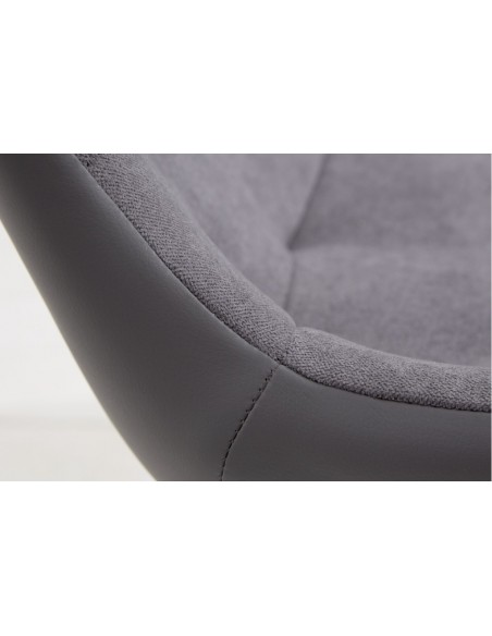 Chaise design DIVANI gris clair pi?tement m?tal noir style rétro