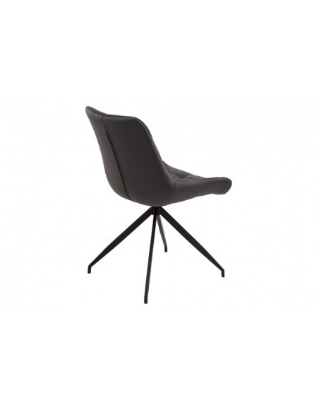 Chaise design DIVANI gris foncé pi?tement m?tal noir style rétro