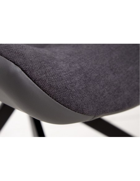 Chaise design DIVANI gris foncé pi?tement m?tal noir style rétro