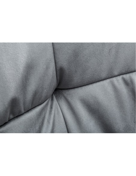 Chaise design exclusive LOFT gris argent? velours avec accoudoirs