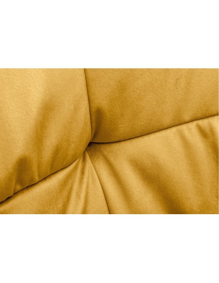 Chaise design exclusive LOFT jaune moutarde velours avec accoudoirs