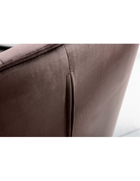 Chaise design exclusive LOFT taupe marron velours avec accoudoirs