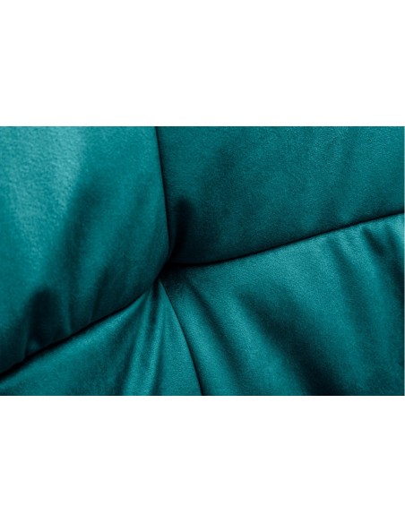 Chaise design exclusive LOFT turquoise velours avec accoudoirs