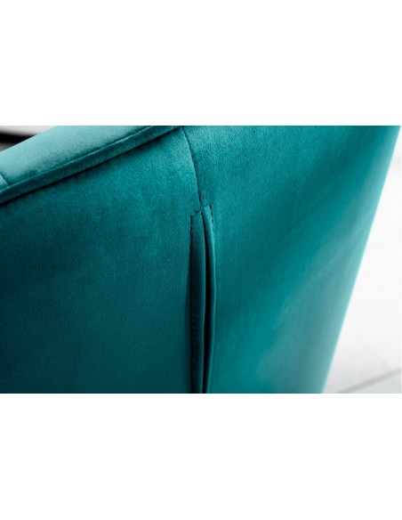 Chaise design exclusive LOFT turquoise velours avec accoudoirs