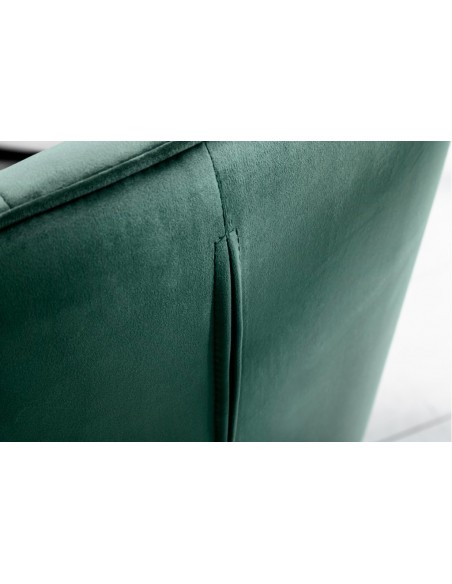 Chaise design exclusive LOFT vert velours avec accoudoirs