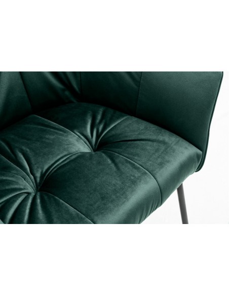 Chaise design exclusive LOFT vert velours avec accoudoirs