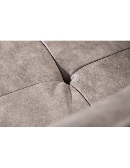 Chaise design exclusive LOFT vintage taupe microfibre avec accoudoirs