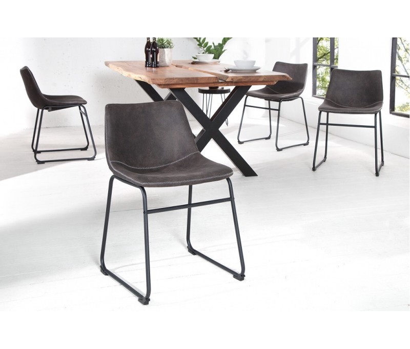 Chaise design industriel DJANGO gris...