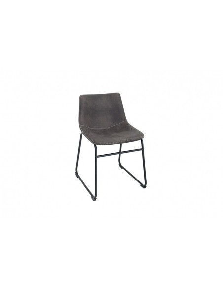 Chaise design industriel DJANGO gris vintage avec structure en fer