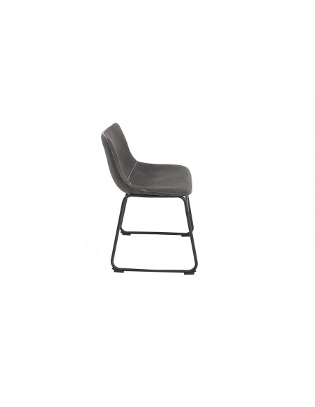 Chaise design industriel DJANGO gris vintage avec structure en fer