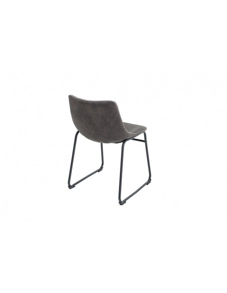 Chaise design industriel DJANGO gris vintage avec structure en fer