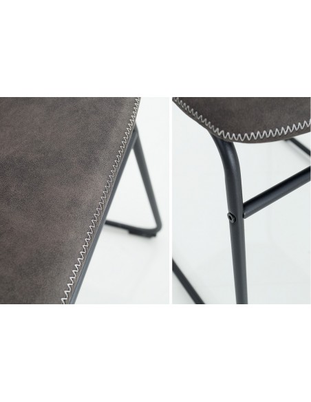 Chaise design industriel DJANGO gris vintage avec structure en fer