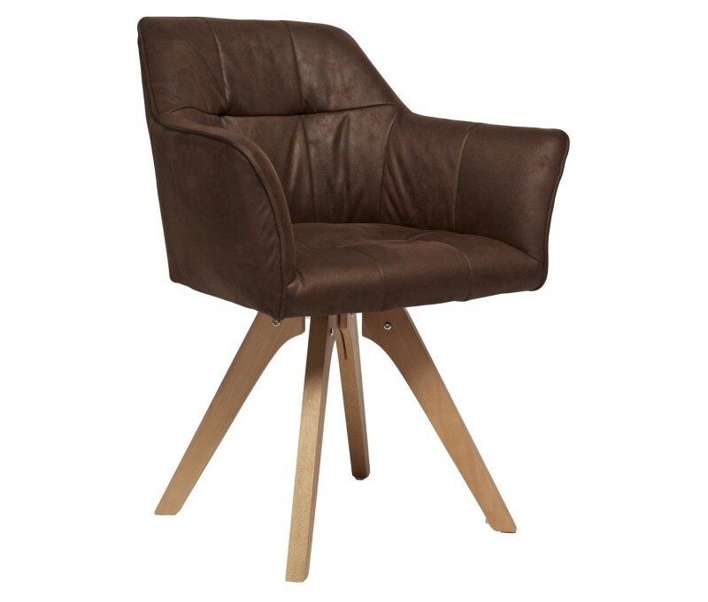 Chaise design LOFT marron antique...