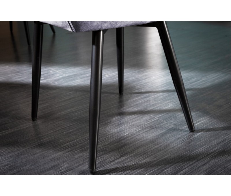 Chaise design MILANO gris velours...