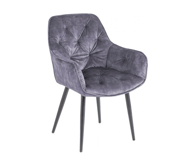 Chaise design MILANO gris velours...