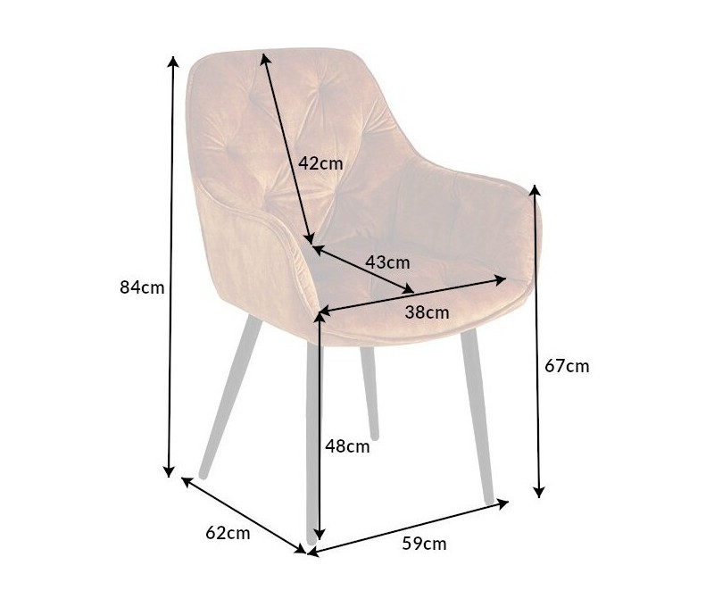Chaise design MILANO jaune moutarde...