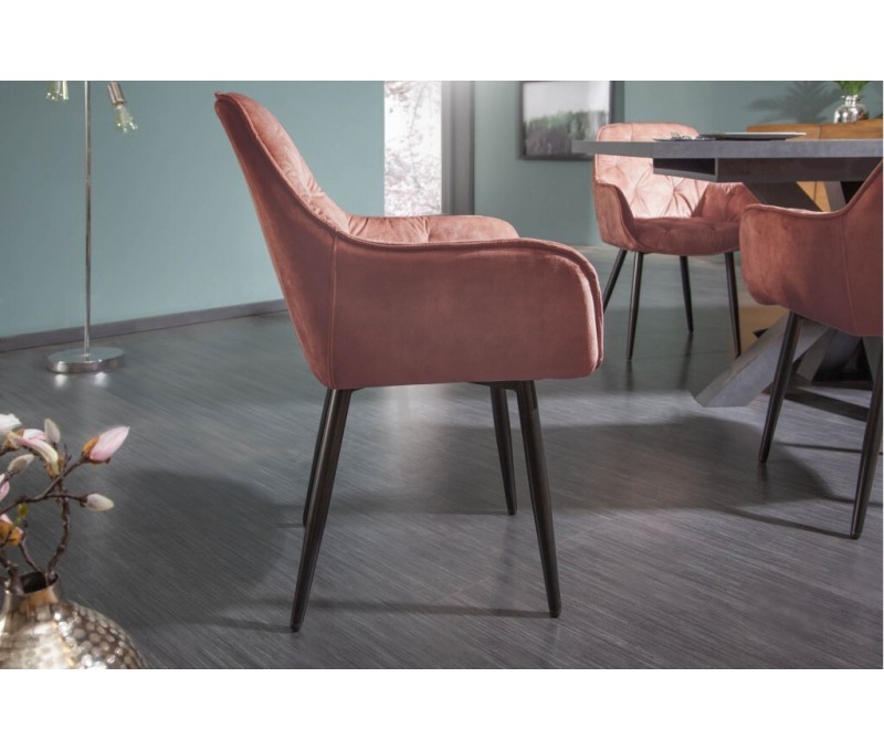 Chaise design MILANO marron velours...