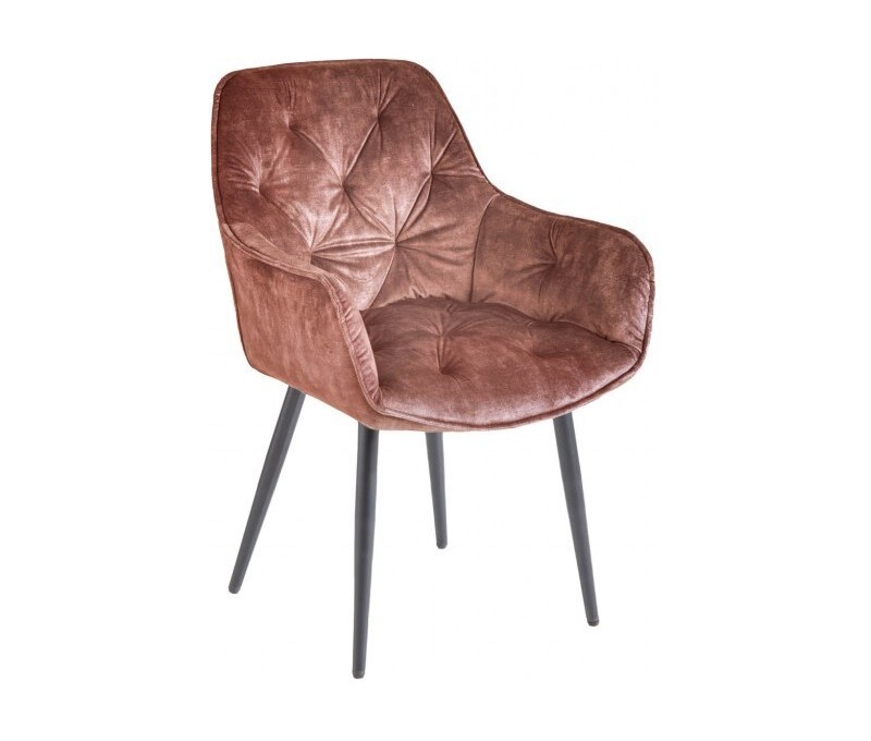 Chaise design MILANO marron velours...
