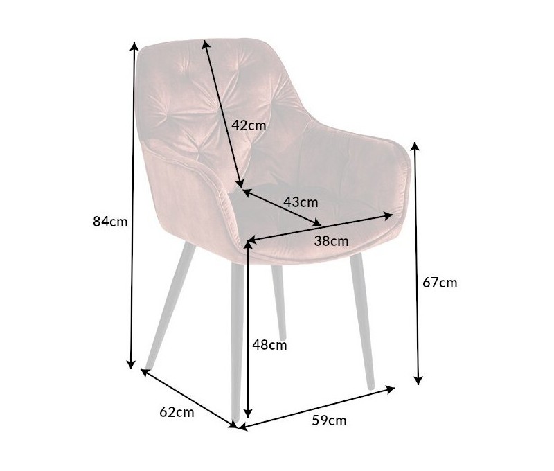 Chaise design MILANO marron velours...