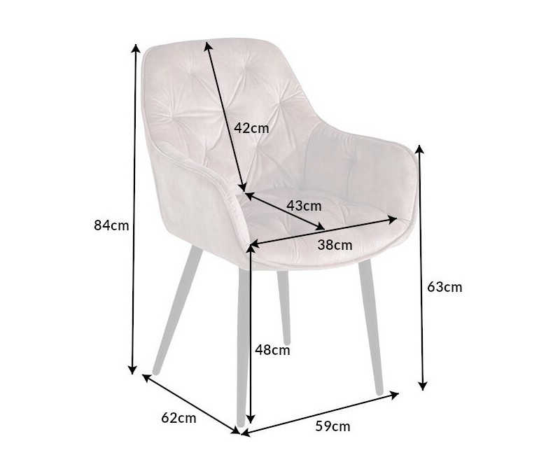 Chaise design MILANO velours...