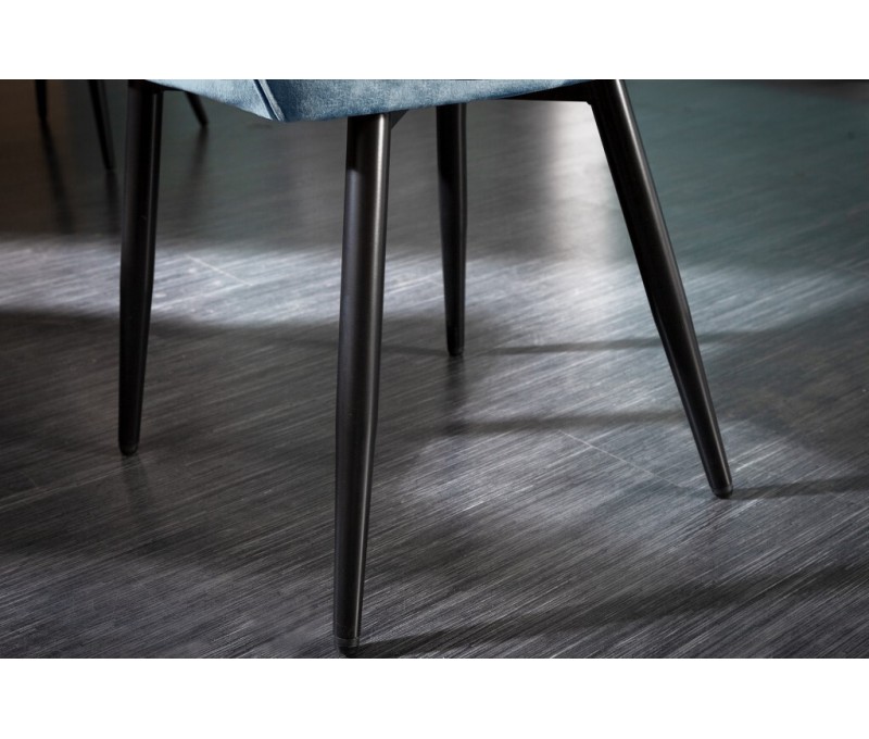 Chaise design MILANO velours p?trole...
