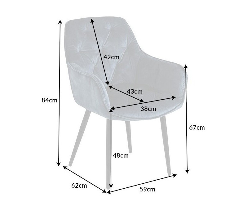 Chaise design MILANO velours p?trole...
