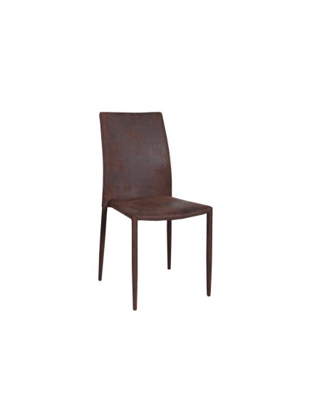 Chaise design moderne MILANO marron antique rev?tement en microfibre