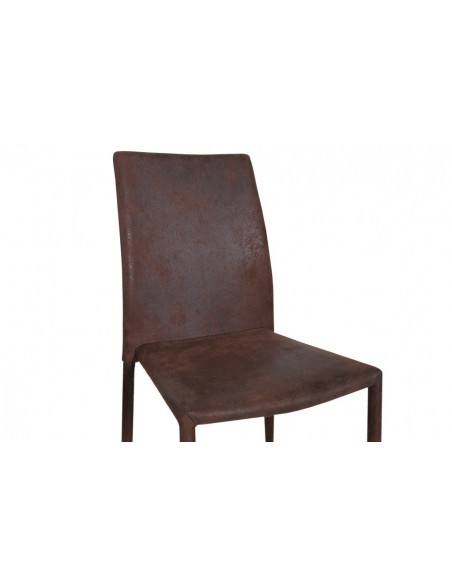 Chaise design moderne MILANO marron antique rev?tement en microfibre