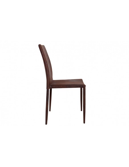 Chaise design moderne MILANO marron antique rev?tement en microfibre