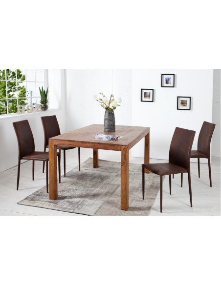 Chaise design moderne MILANO marron antique rev?tement en microfibre