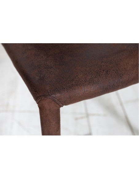Chaise design moderne MILANO marron antique rev?tement en microfibre