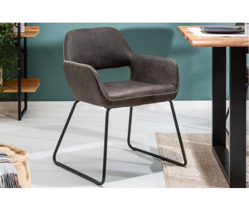 Chaise design MUSTANG gris antique...