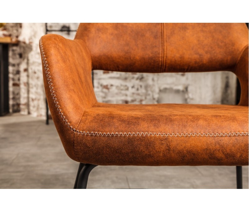 Chaise design MUSTANG marron antique...