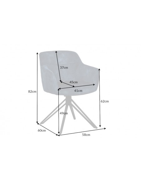 Chaise design pivotante EUPHORIA velours p?trole style rétro avec surpiqûres décoratives