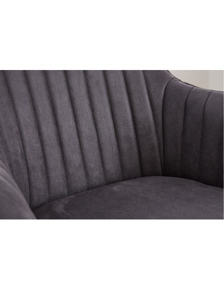 Chaise design pivotante LIVORNO gris vintage pieds en hêtre