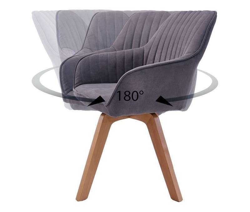 Chaise design pivotante LIVORNO gris...