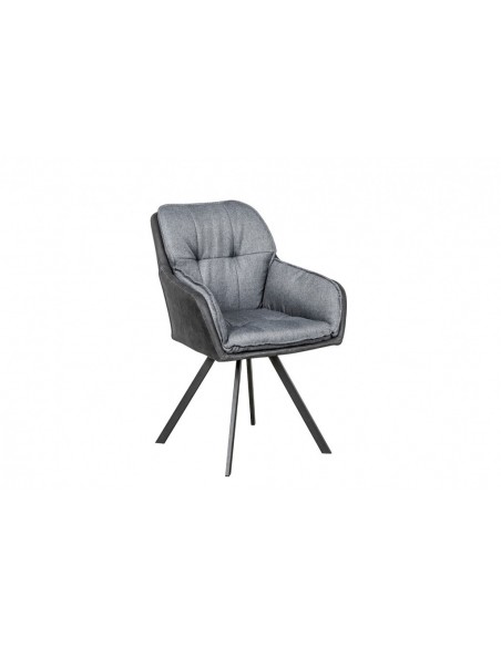 Chaise design pivotante MR. LOUNGER gris anthracite avec accoudoirs