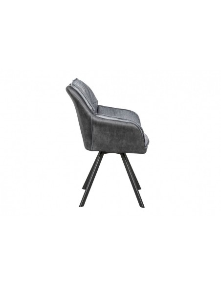 Chaise design pivotante MR. LOUNGER gris anthracite avec accoudoirs