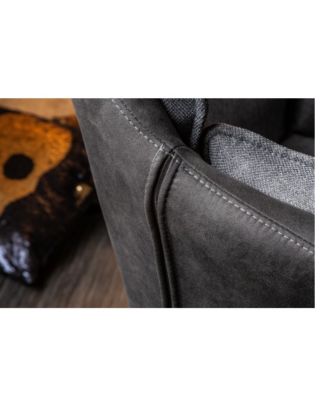 Chaise design pivotante MR. LOUNGER gris anthracite avec accoudoirs