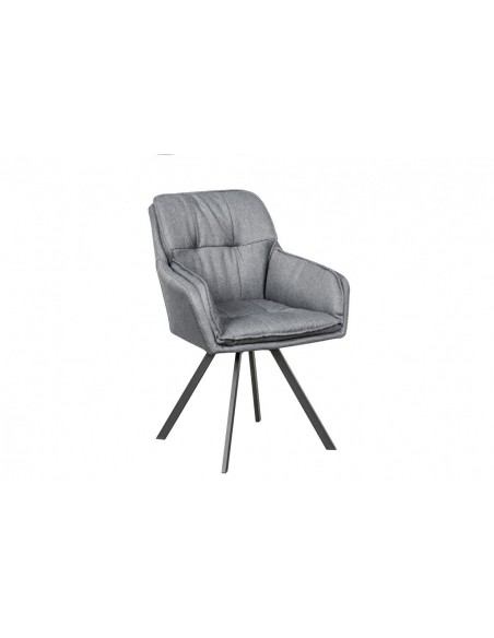 Chaise design pivotante MR. LOUNGER gris avec accoudoirs