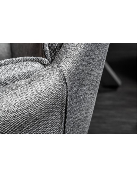 Chaise design pivotante MR. LOUNGER gris avec accoudoirs