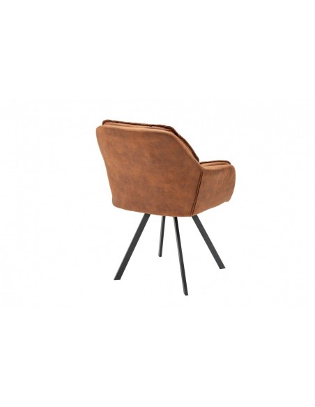 Chaise design pivotante MR. LOUNGER marron clair avec accoudoirs