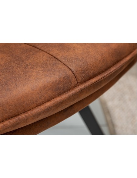 Chaise design pivotante MR. LOUNGER marron clair avec accoudoirs
