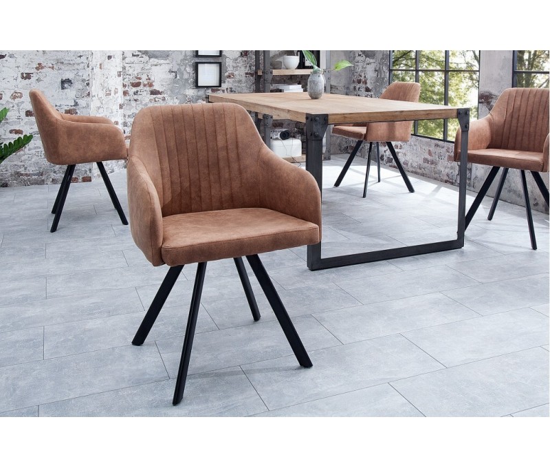 Chaise design rétro LUCCA marron...
