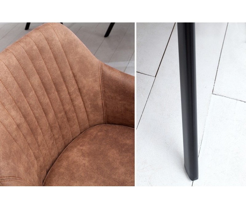 Chaise design rétro LUCCA marron...
