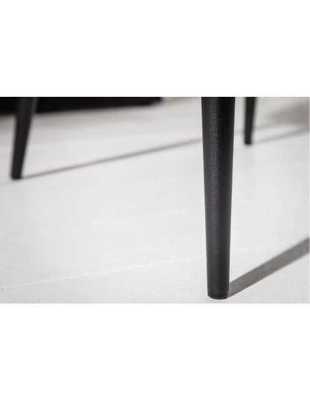 Chaise design rétro MODENA marron vintage avec surpiqûres décoratives